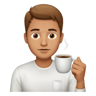 man drinking coffee sticker