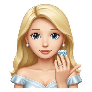 fingers holding a diamond engagement ring  sticker