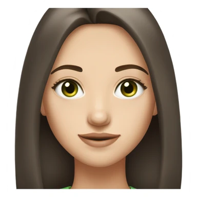 25 year old girl with fair skin, green eyes, and straight medium length dark brown hair sticker