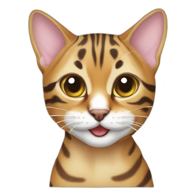 Bengal cat eat sticker