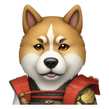 Akita inu dressed as a samurai sticker