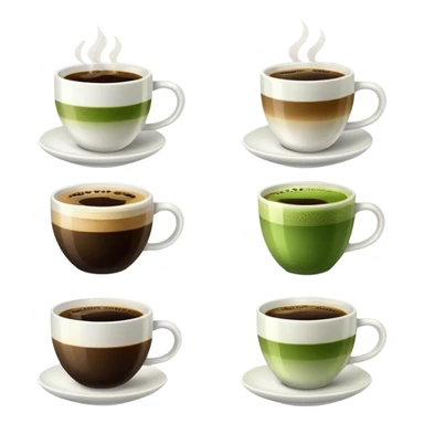1 cup Coffee and 1 cup matcha sticker