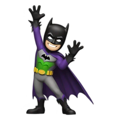 batman with joker high five sticker