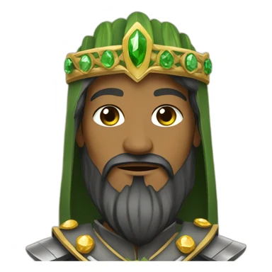 Saladin with gems and green salad in his hands sticker