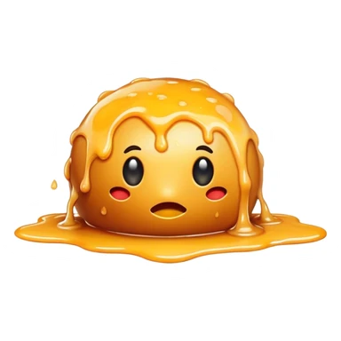 Melting fried cheese food ball sticker