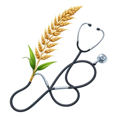 a single emoji combining a wheat stalk and a medical stethoscope sticker