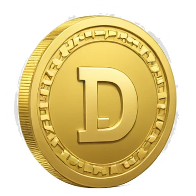 A gold 3D Coin with D written in it sticker