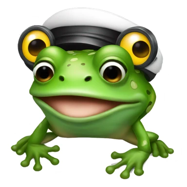 Frog wearing a high visor  sticker