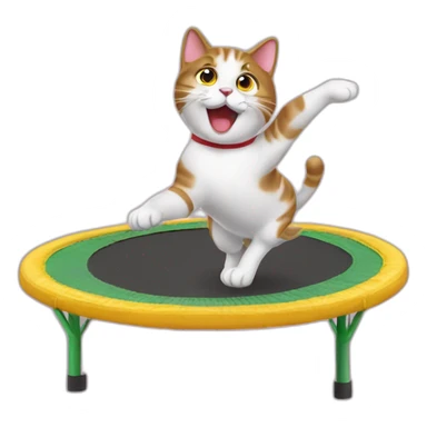Un chat sur un trampoline sticker