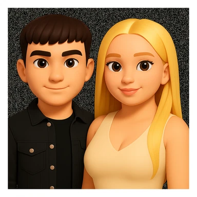 Slightly increase the volume of the upper body of the girl, slightly turn her to face forward, and make the skin color uniform. Maintain the cartoonish 3D style in the image. sticker