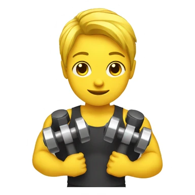 personal trainer with yellow skin holding dumbbells sticker