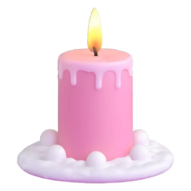 Light pink candle with snow sticker