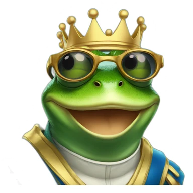 king frog wearing racing glasses sticker