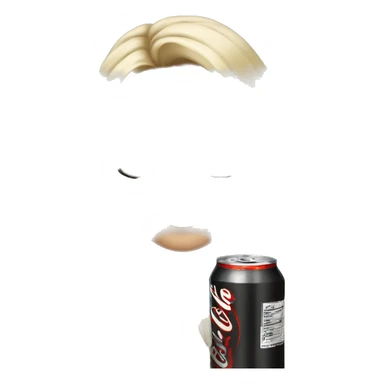 woman with green eyes and glasses and long wavy light blonde hair holding can of Diet Coke sticker