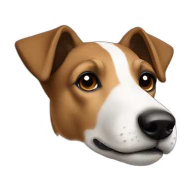 Smooth Fox Terrier white brown face sticker