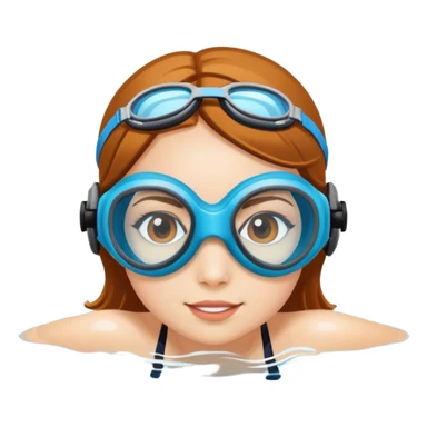 Girl swimming whit googles sticker