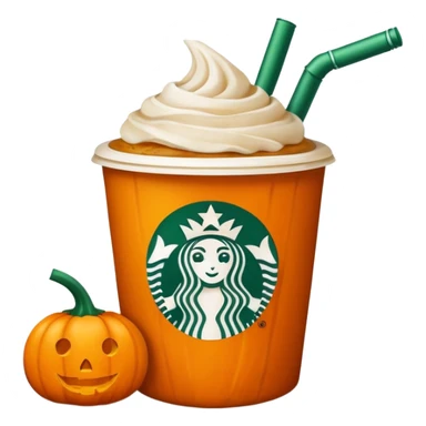 Starbucks coffee with logo pumpkin  sticker
