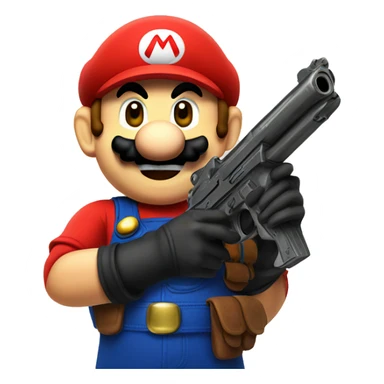 mario with gun emoji sticker