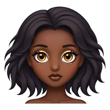 Girl with dark hair and extange lashes sticker