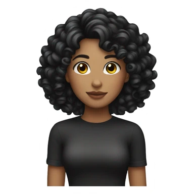 girl with curly black shor hair sticker