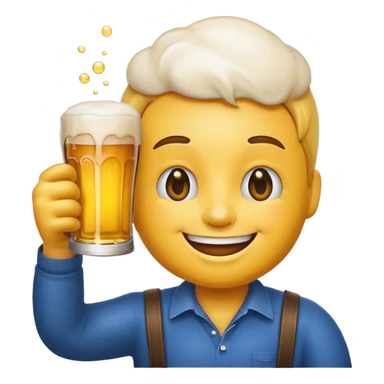 Smiling emoji holding a beer sticker