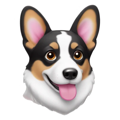 Black and white corgi with pink collar sticker