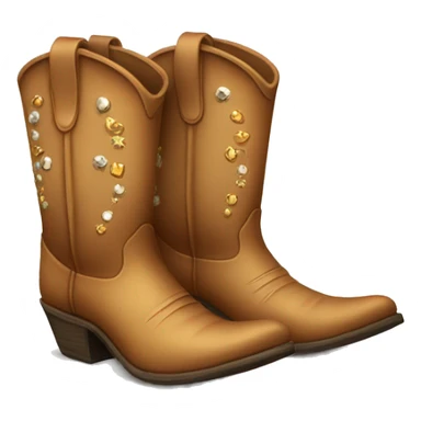 Light brown cowboy boots with jems sticker