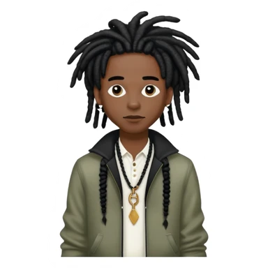 Steve Lacy with black dreads and stylish outfit sticker