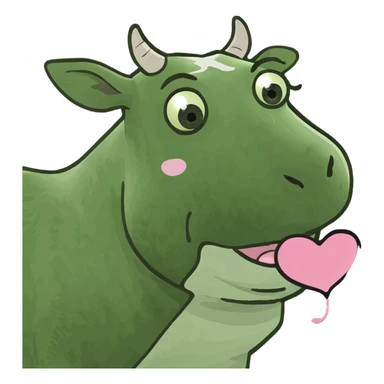 Cow blowing a kiss sticker