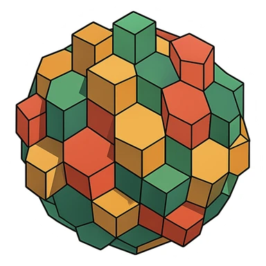 a sphere made of hexagons, transparent wireframe, the hexagons are extruded to random heights all over the surface of the sphere sticker