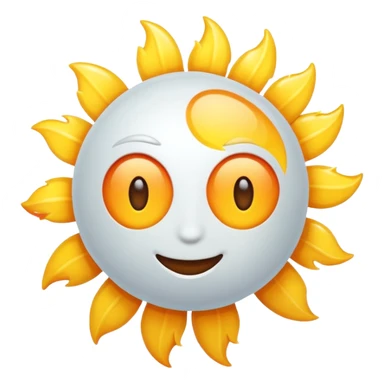 sun without any face. but white colored sticker