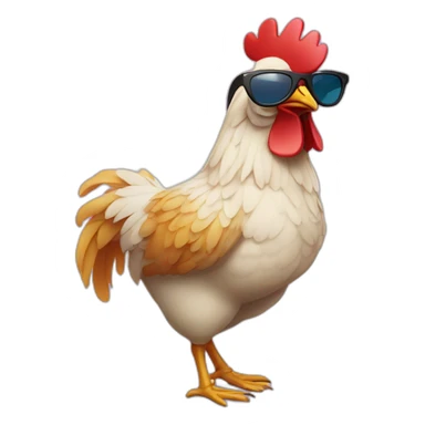 Chicken with Jordan shoes and sun glasses sticker