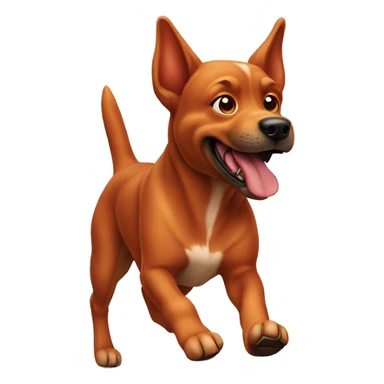 realistic solid red dog with pointed ears running sticker