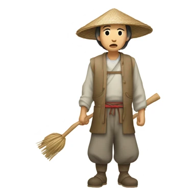 Chinese peasant photorealistic sticker