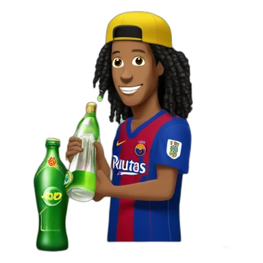 Ronaldinho brindando una botella de cereza imperial sticker