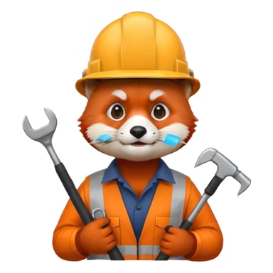 engineer red panda sticker