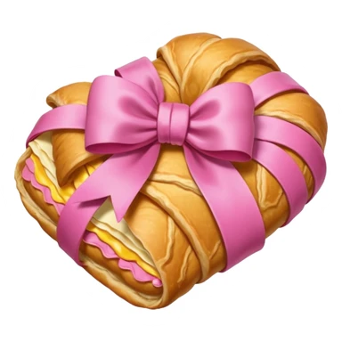 Croissant wrap with pink bow sticker