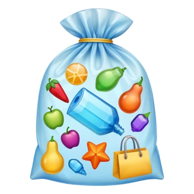 plastic bag emoji filled with stuff sticker