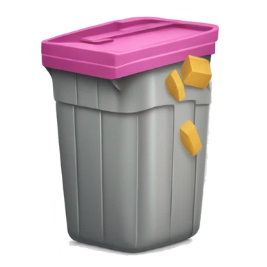 trashcan with straw coming out the top like a juice box sticker
