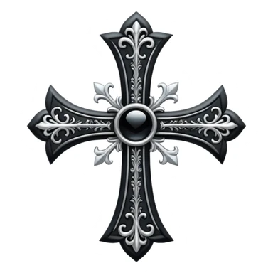 black goth cross sticker