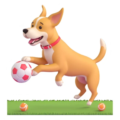 dog chasing ball in forrest, close up pose sticker