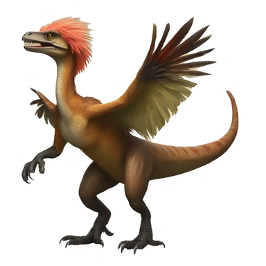 A feathered Utahraptor riding another feathered Utahraptor sticker