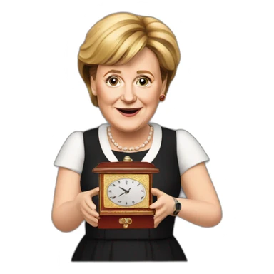 Angela Merkel with a music box in her hand sticker