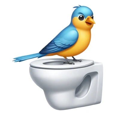 bird using toilet sticker