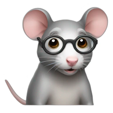 Rat avec lunettes intelligent sticker