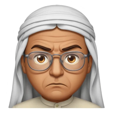 Árabe enojado con lentes.belico sticker