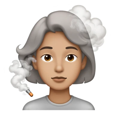 relaxed face exhaling smoke sticker
