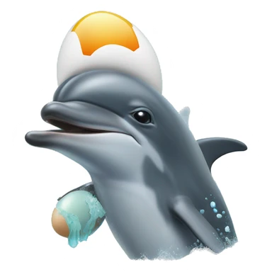 a dolphin hatches an egg at sea world sticker
