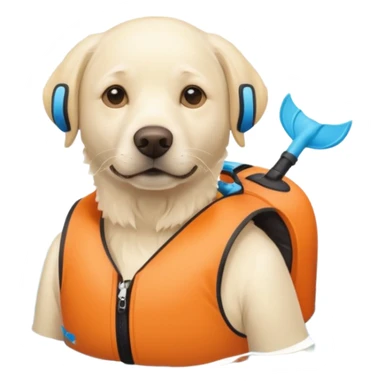 White labrador with snorkel and and swimmers vest sticker