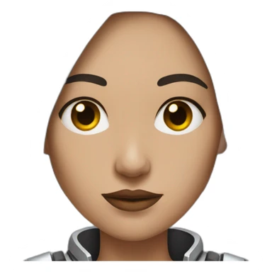 cyborg woman dark brown hair CYBORG sticker